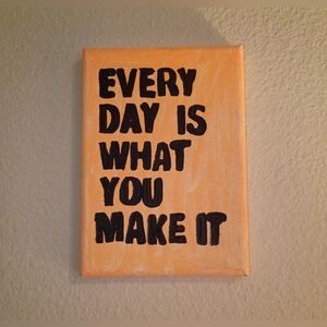 Inspirational Orange Canvas Wall Art 5x7"